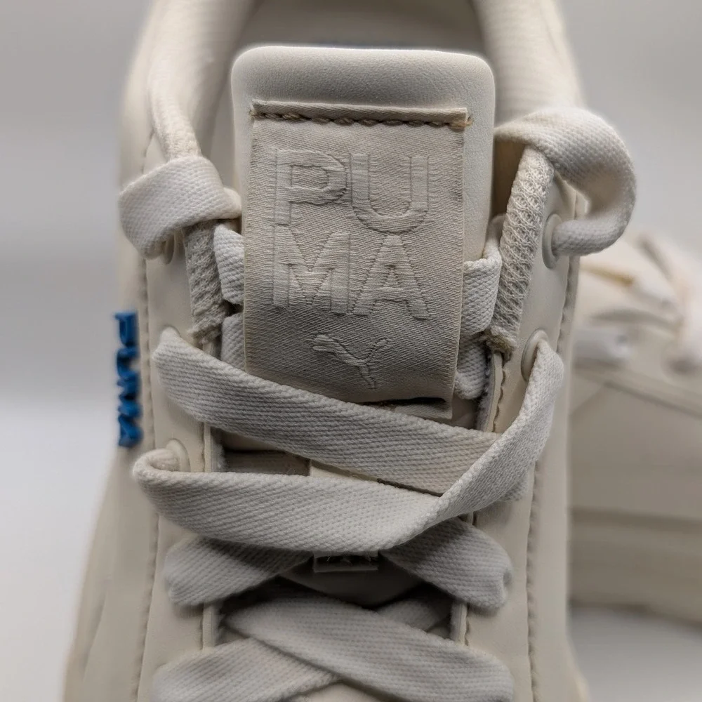 PUMA Mayze Women's Platform Sneakers Size 10 Cream Blue Chunky Shoes 384974-02